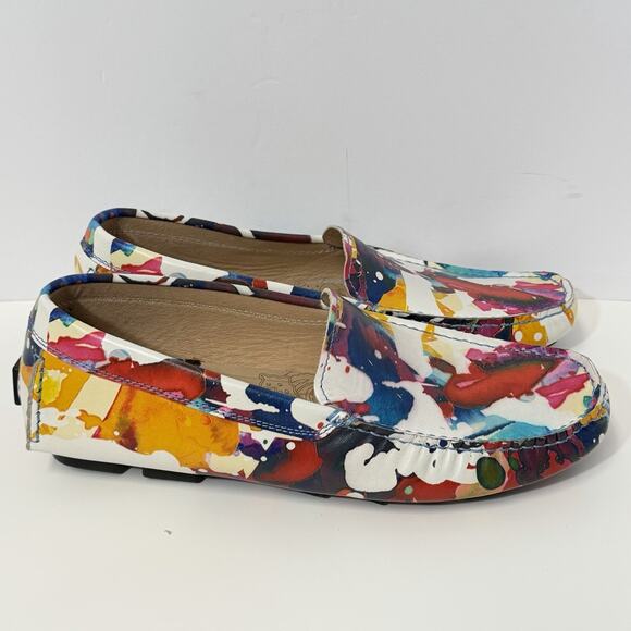 Robert Graham Gerard RGS5235 Mens 8.5 White Loafers & Slip Ons Moccasin Shoes